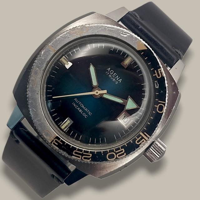 Agena 300m Automatic 40mm 1970s Men Vintage Watch Fully Working Cal Fe 5611