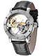 Alienwork Ik Montre Automatique Homme Femme Argent Bracelet En Cuir Noir Sque