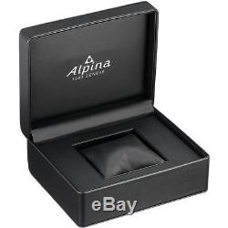Alpina Homme 44mm Bracelet Cuir Noir Saphire Automatique Montre AL-525G4TS6