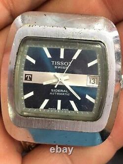 Ancienne Montre Tissot Sideral Automatique Automatic Watch Rare Blue Dial
