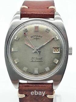 Ancienne montre automatique vintage Rotary année 70's tout acier révisée