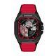 Automatique Montre Homme Diesel Flayed Dz7469 Silicone Rouge Noir 47mm