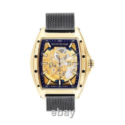 Automatique Montre Homme MONTIGNAC MOW800 Acier Inoxydable Noir D'or Automatique Montre Homme MONTIGNAC MOW800 Acier Inoxydable Noir D'or
