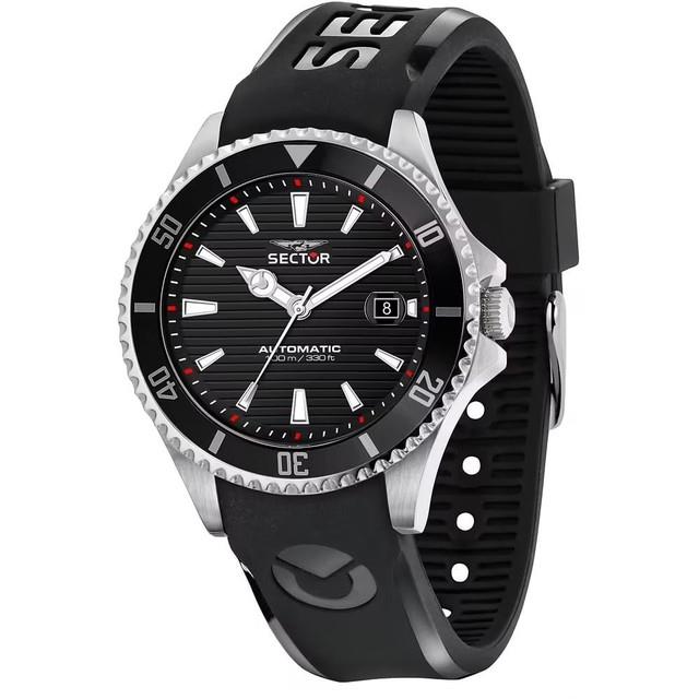 Automatique Montre Homme Sector 230 R3221161002 Silicone Noir Sub 100 Mt