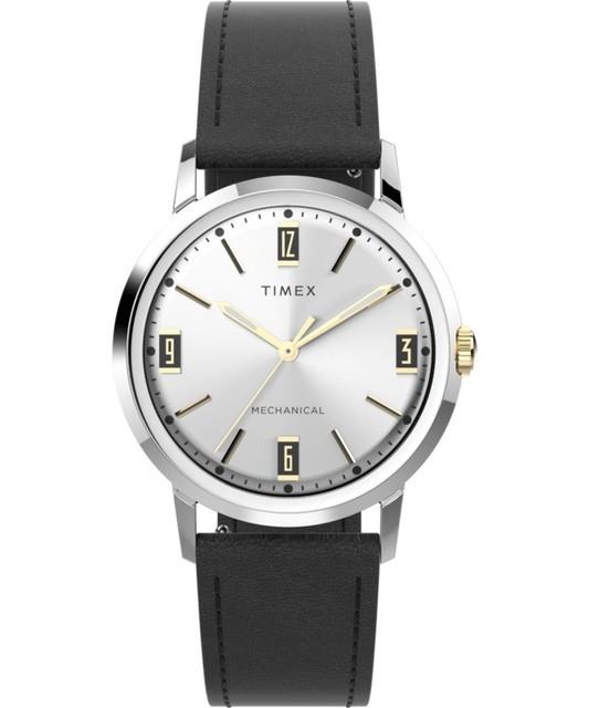 Automatique Montre Homme Timex Marlin Handwing Tw2v44700 Cuir Noir