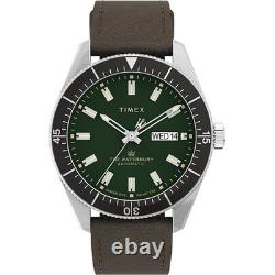 Automatique Montre Homme TIMEX WATERBURY TW2V24700 Cuir Brun Vert Automatique Montre Homme TIMEX WATERBURY TW2V24700 Cuir Brun Vert