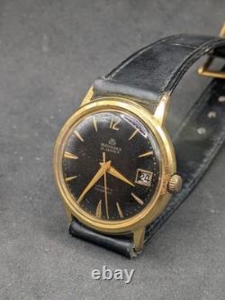 BUCHERER Automatic 21 Jewels Black Dial 34mm Vintage Swiss Watch 1960s