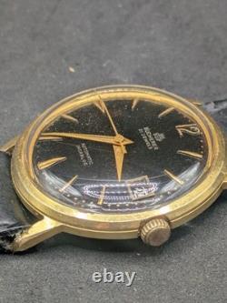 BUCHERER Automatic 21 Jewels Black Dial 34mm Vintage Swiss Watch 1960s