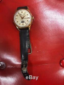 Belle montre suisse ancienne automatique Homme Damas Phase Lunaire