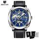 Benyar Montre Homme Automatique Couleur Bleu Noir En Acier Inoxydable