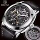 Benyar Montre Homme Automatique Couleur Noir Argenté En Acier Inoxydable