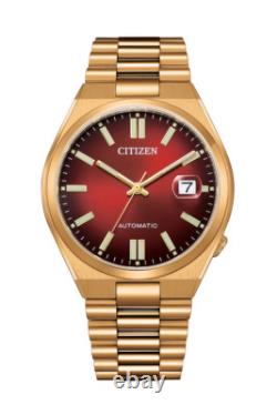 Citizen NJ0153-82X automatique cadran rouge ton or rose acier inoxydable Tsuyosa