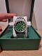 Custom Date Just Diver Diamond Green And Silver Gold Automatic Watch Seiko Mod