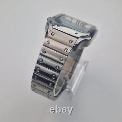 Custom Mod Santo Style Seiko Automatic Watch Silver Stainless Steel 38 mm