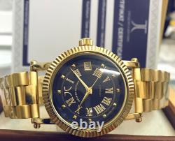 Designer Montre Automatique Homme Inox Plaqué Or Japon Miyota 5Bar 38mm Bleu Designer Montre Automatique Homme Inox Plaqué Or Japon Miyota 5Bar 38mm Bleu