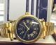 Designer Montre Automatique Homme Inox Plaqué Or Japon Miyota 5bar 38mm Bleu