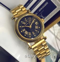 Designer Montre Automatique Homme Inox Plaqué Or Japon Miyota 5Bar 38mm Bleu Designer Montre Automatique Homme Inox Plaqué Or Japon Miyota 5Bar 38mm Bleu