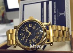 Designer Montre Automatique Homme Inox Plaqué Or Japon Miyota 5Bar 38mm Bleu Designer Montre Automatique Homme Inox Plaqué Or Japon Miyota 5Bar 38mm Bleu