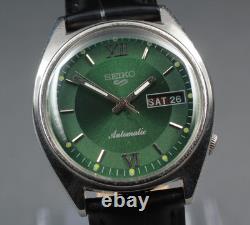 Exc+5 Montre Homme Vintage Seiko 5 6309-8800 Cadran Vert Automatique Jour Date
