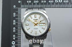 Exc + 5 Montre automatique pour homme Seiko 5 7S26-02W0 à cadran blanc du