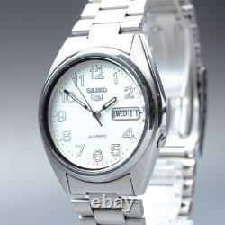 Exc+5 Montre automatique pour homme Seiko 5 7S26-3180 argent blanc du JAPON