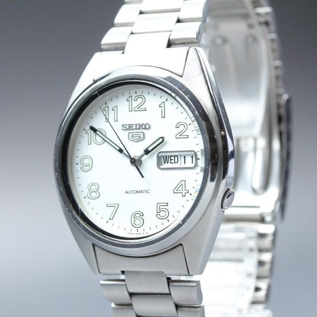 Exc+5 Montre Automatique Pour Homme Seiko 5 7s26-3180 Argent Blanc Du Japon