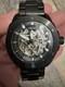 Fossil Me3080 Montre Automatique Squelette Noire Acier Inoxydable 5 Atm Bo&icirc;te