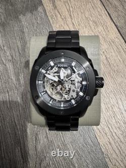Fossil ME3080 montre automatique squelette noire acier inoxydable 5 ATM boîte