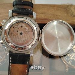 HERITOR Automatic Homme Squelette Automatique Fond transparent Cuir noir