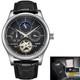 Hommes Montres Automatique Montre M&eacute;canique Tourbillon Horloge En Cuir V&eacute;ritable
