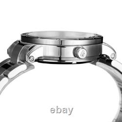 IK Montre Automatique Homme Femme Argent Bracelet en Métal Acier Squelette Fo