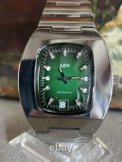 Imposante Montre Lov automatique. Acier