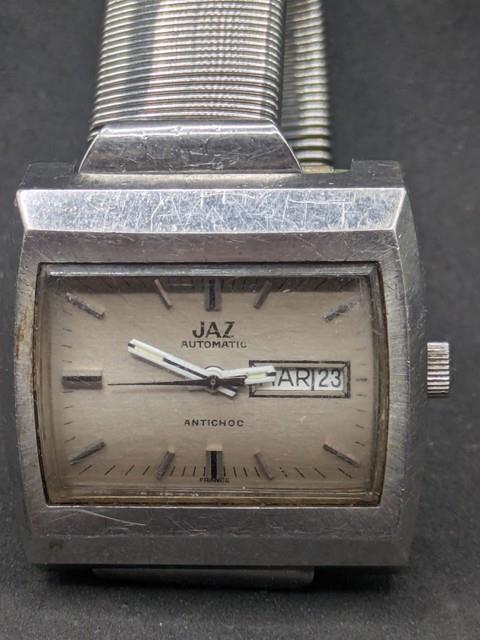 Jaz Automatic Antichoc Vintage 1970 Jour Date Swiss Made Fonctionne