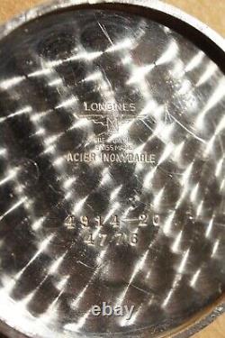 LONGINES OVERSIZE (37mm) EN ACIER, CALIBRE 12.68 Z, 1952