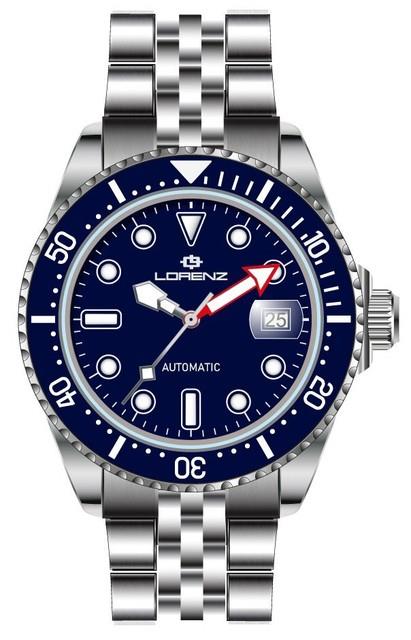 Lorenz Automatique Lumineux 26148bb Montre Homme Jubilee Bleu Sub100 M