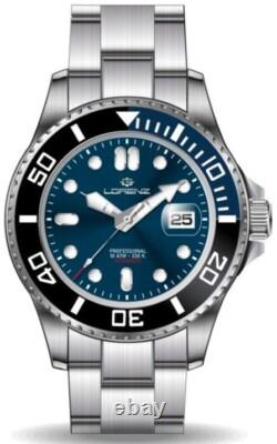 LORENZ Scuba Professional 26168BB Montre Hommes Bleu Automatique Acier Virole Ne LORENZ Scuba Professional 26168BB Montre Hommes Bleu Automatique Acier Virole Ne