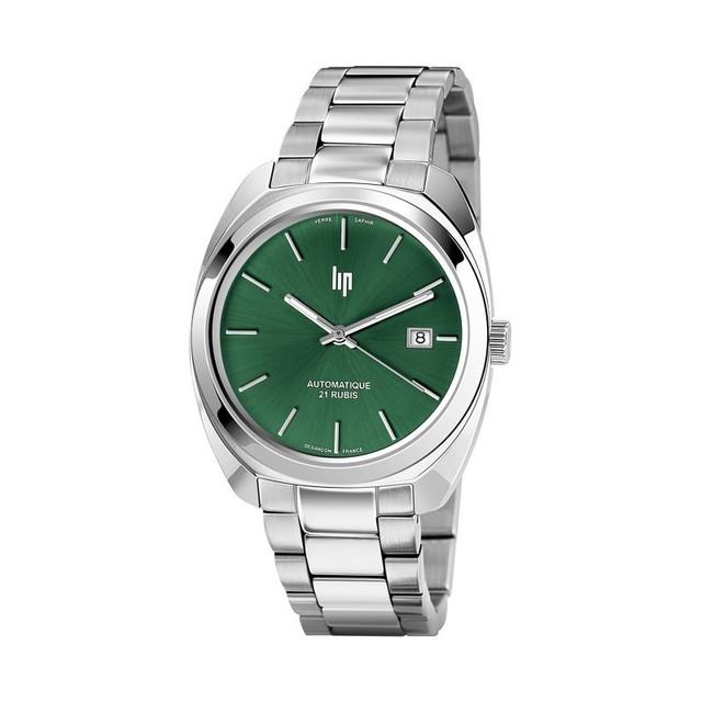 Lip Automatique 671369 Lip General De Gaulle Acier Cadran Vert 39 Mm