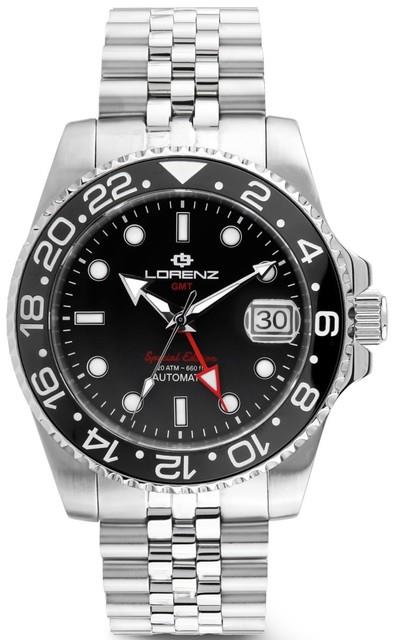 Lorenz Gmt &Eacute;dition Sp&eacute;ciale 030257aa Montre Homme Automatique Sfum&eacute; Noir Gris