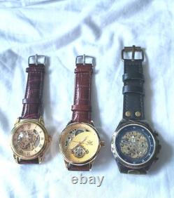Lot de 3 montres automatiques style squelette Très bon état