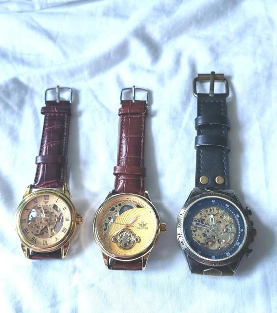 Lot De 3 Montres Automatiques Style Squelette Tr&egrave;s Bon &eacute;tat