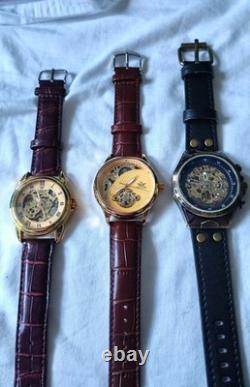 Lot de 3 montres automatiques style squelette Très bon état