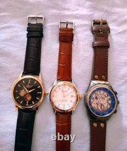 Lot de 3 montres homme (Automatiques / Squelette) Très bon état