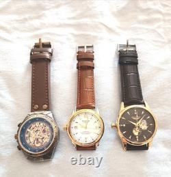 Lot de 3 montres homme (Automatiques / Squelette) Très bon état