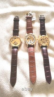 Lot de 3 montres homme style squelette automatique