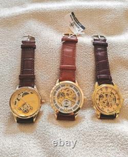 Lot de 3 montres homme style squelette automatique