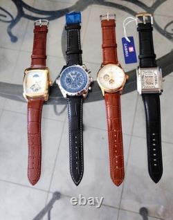 Lot de 4 montres homme élégantes (Neuves) Style Classique / Squelette