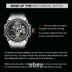 MEGIR Montre Automatique Squelette Acier Inox Lumineux Silicone Sport