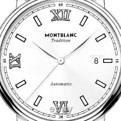 Montblanc montre automatique homme vintage suisse blanc acier cuir noir de luxe