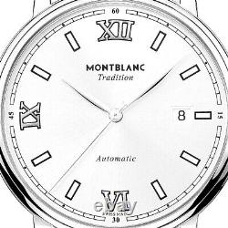Montblanc montre automatique homme vintage suisse blanc bracelet acier de luxe