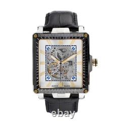 Montignac MOW904 Bracelet en cuir noir Analogique Argent Automatique 5542mm